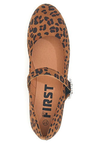 Ballerine animalier con cinturino gioiello The First IDEA2285