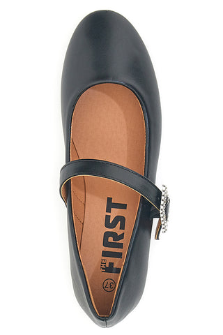 Ballerine nere con cinturino gioiello The First IDEA2285
