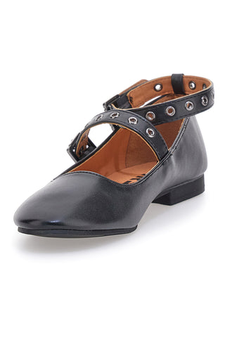 Ballerine nere con cinturini borchiati The First IDEA2286