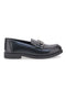 Prima Riga MINA1932 Mattschwarze Loafer mit Metallklammer