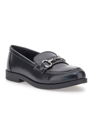Prima Riga MINA1932 Mattschwarze Loafer mit Metallklammer