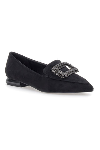 Schwarze Loafer mit Schmuckschnalle Burani 51604C1138