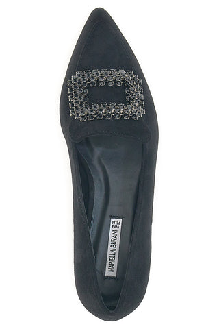 Schwarze Loafer mit Schmuckschnalle Burani 51604C1138