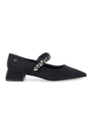 Ballerine nere in tessuto con cinturino gioiello Mariella Burani 51680
