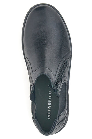 Polacchini neri con zip e inserti elasticizzati Pittarello 17795