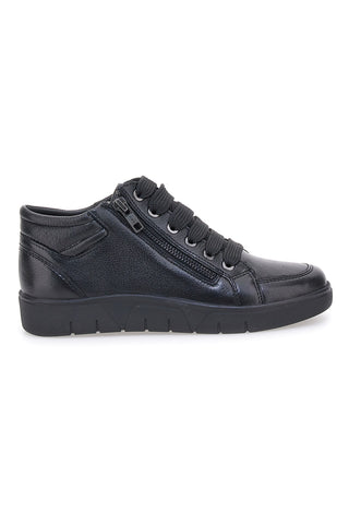 Schwarze Sneakers mit Reißverschluss und Memory Foam Pittarello 17800