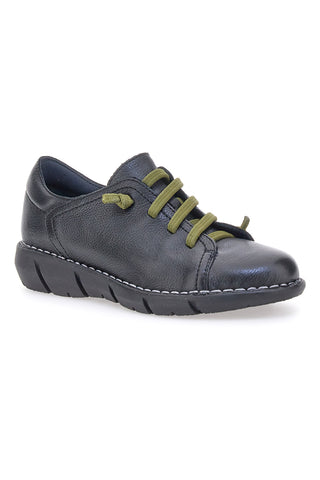 Pittarello Tierra 11613 schwarze Lederschuhe mit kontrastierenden Schnürsenkeln
