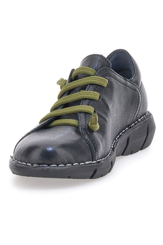Pittarello Tierra 11613 schwarze Lederschuhe mit kontrastierenden Schnürsenkeln