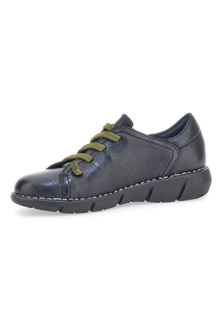 Pittarello Tierra 11613 schwarze Lederschuhe mit kontrastierenden Schnürsenkeln