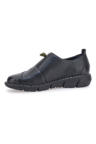 Scarpe nere in pelle con elastici verdi Pittarello Tierra 17569