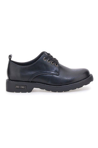 Stringate nere in pelle con suola robusta Me & Me 3001