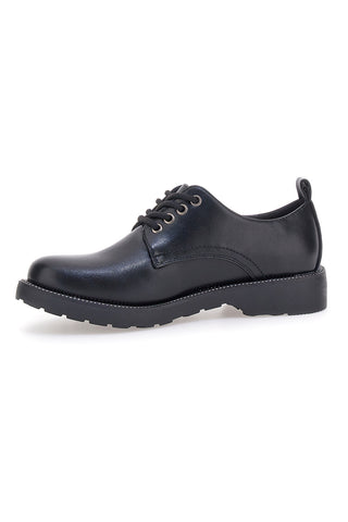 Me & Me 3001 Schwarze Lederschnürschuhe mit robuster Sohle