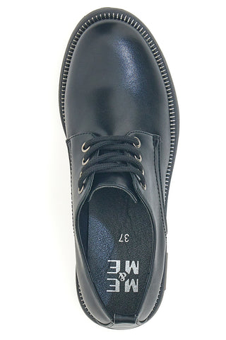 Stringate nere in pelle con suola robusta Me & Me 3001