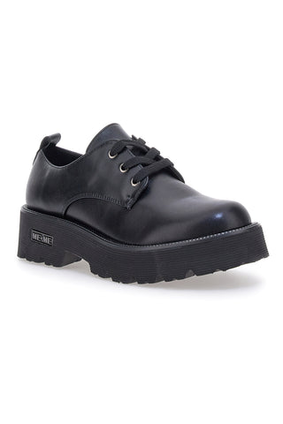 Me & Me 3011 Schwarze Schnürschuhe mit Profilsohle