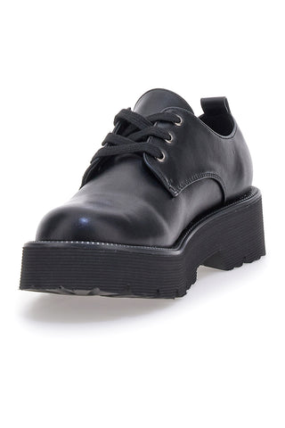 Me & Me 3011 Schwarze Schnürschuhe mit Profilsohle