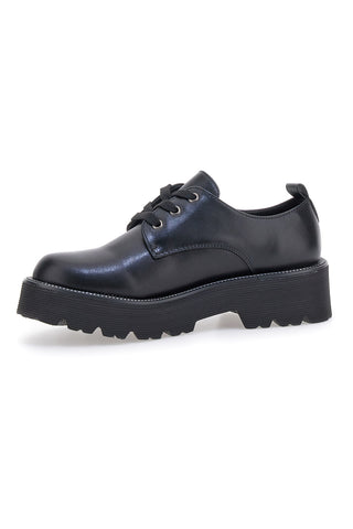Me & Me 3011 Schwarze Schnürschuhe mit Profilsohle