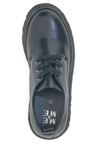 Me & Me 3011 Schwarze Schnürschuhe mit Profilsohle