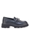 Schwarze Loafer mit Metallclip und Profilsohle Pittarello Capsule BT251123001