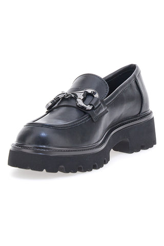 Schwarze Loafer mit Metallclip und Profilsohle Pittarello Capsule BT251123001