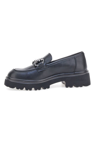 Schwarze Loafer mit Metallclip und Profilsohle Pittarello Capsule BT251123001