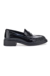 Pittarello BT24321029 Loafer aus schwarzem Lackleder mit niedrigem Absatz