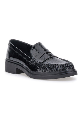 Pittarello BT24321029 Loafer aus schwarzem Lackleder mit niedrigem Absatz
