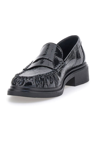 Pittarello BT24321029 Loafer aus schwarzem Lackleder mit niedrigem Absatz