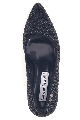 Décolleté nere con strass Nazareno gabrieli 7224