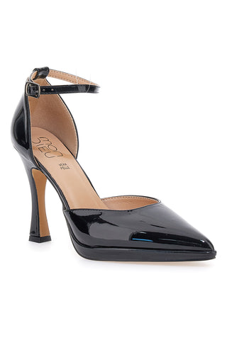 Décolleté nere verniciate con cinturino alla caviglia Mon dieu