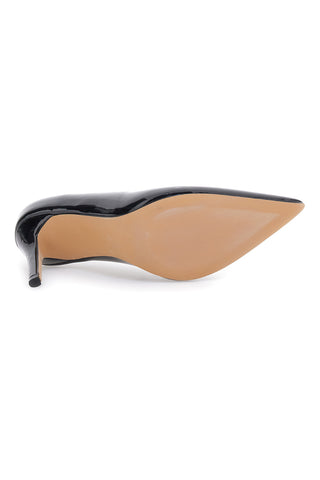 Mon dieu 1926H36 schwarze Lackleder-Pumps mit hohem Absatz und spitzer Zehenpartie