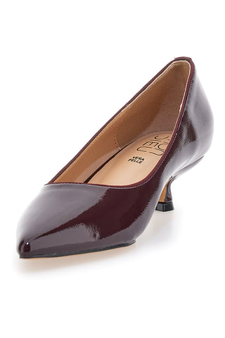 Burgunder Lackpumps mit niedrigem Absatz Mon Dieu 9904H18