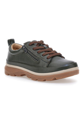 Scarpe basse verde scuro con zip laterale e suola carrarmato Altemberg 9