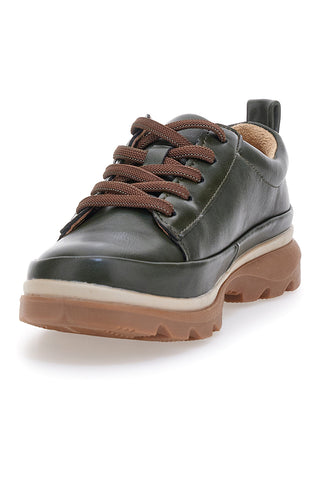 Altemberg 9 dunkelgrüne Low-Top-Schuhe mit seitlichem Reißverschluss und Profilsohle