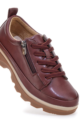 Scarpe basse bordeaux con zip laterale e suola carrarmato Altemberg 9