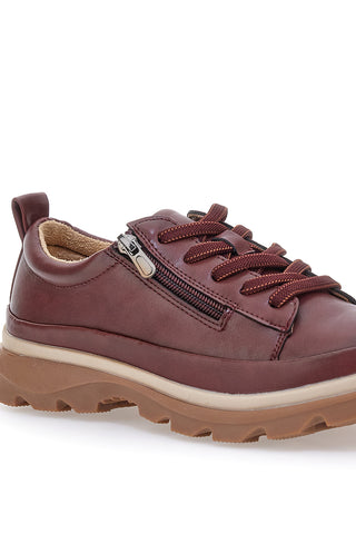 Scarpe basse bordeaux con zip laterale e suola carrarmato Altemberg 9