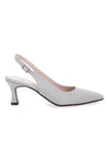 Décolleté argento glitter slingback Pittarello Romantic 54366