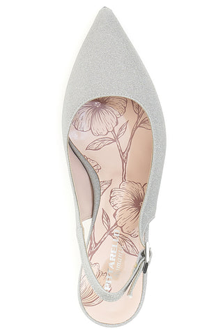 Pittarello Romantic 54366 silberne Glitzer-Slingback-Pumps