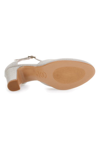 Pittarello Romantic 5561 Platin Glitzer Pumps mit Riemchen
