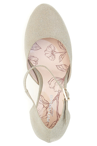 Pittarello Romantic 5561 Platin Glitzer Pumps mit Riemchen