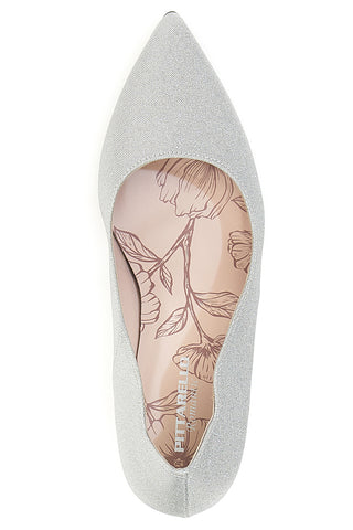 Pittarello Romantic 5384 Pumps mit silbernem Glitzer und mittlerem Absatz