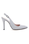 Slingback argento glitter con tacco alto Pittarello Romantic 5425
