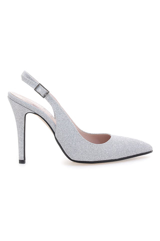 Slingback argento glitter con tacco alto Pittarello Romantic 5425