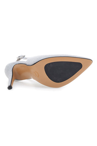 Slingback argento glitter con tacco alto Pittarello Romantic 5425