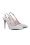 Slingback argento glitter con tacco alto Pittarello Romantic 5425