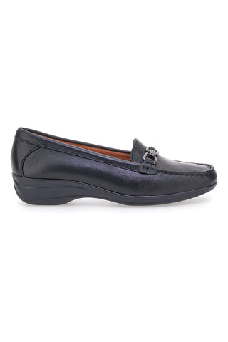 Mocassini neri in vera pelle made in Italy Pittarello Focus 8135