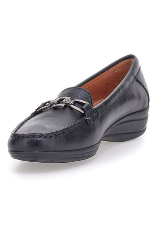 Mocassini neri in vera pelle made in Italy Pittarello Focus 8135