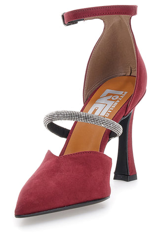 Décolleté rosse con cinturini e tacco a rocchetto Pittarello love 7092