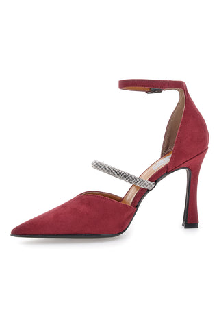 Décolleté rosse con cinturini e tacco a rocchetto Pittarello love 7092