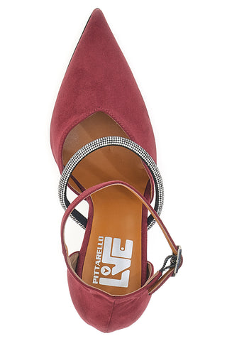 Décolleté rosse con cinturini e tacco a rocchetto Pittarello love 7092