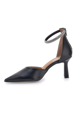 Pittarello Love 63512 Schwarze Pumps mit Stilettoabsatz und Schmuckriemen